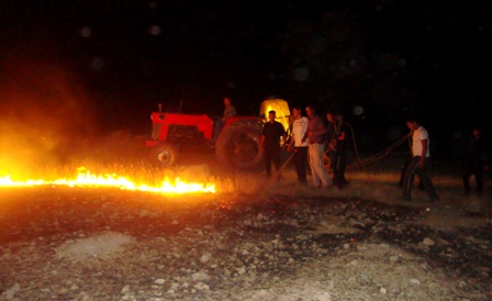 آتش سوزی مراتع منطقه جنگلی نودان توسط بسیجیان مهار شد