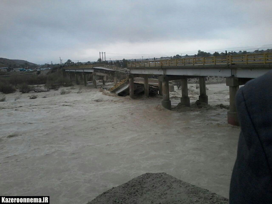 تخریب پل ارتباطی کازرون – فراشبند – فیروزآباد