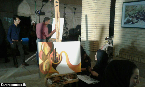 اجرای نقاشی زنده در هشتمین شب دهه فرهنگ با نام شب هنرمندان