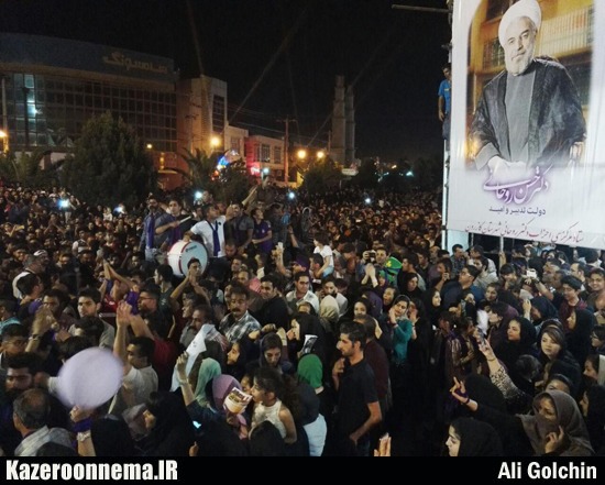 جشن باشکوه مردمی در ستاد مرکزی دکتر حسن روحانی در کازرون برگزار شد