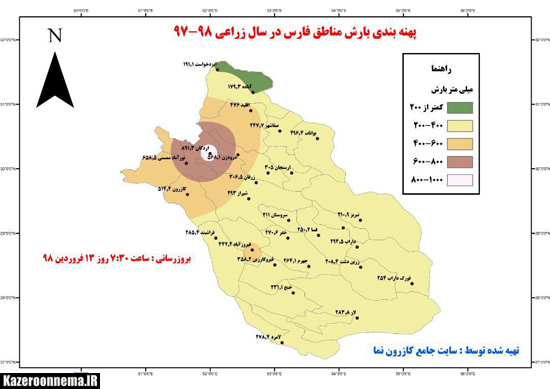 نوروز سبز، با طراوت و رویایی کازرون با طعم تلخ سیل، آب گرفتگی و تندباد